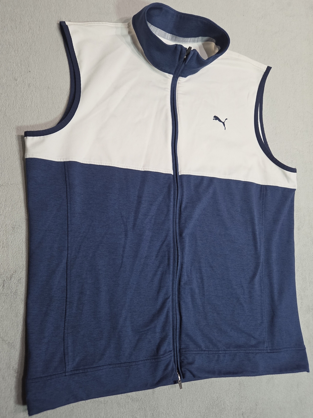 Puma Men’s Navy & White Sleeveless Zip Jacket